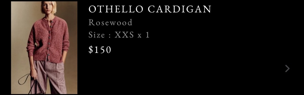Sezane Othello Cardigan Rosewood - Size XXS